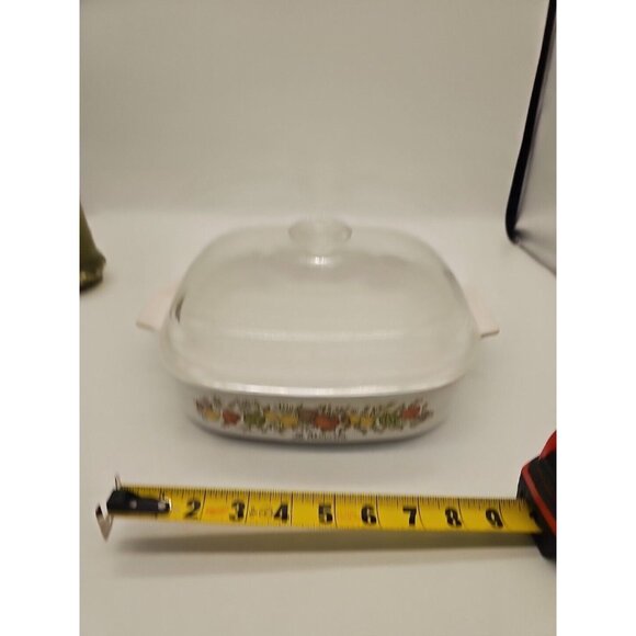 Corning Ware: SPICE OF LIFE - A-10-B - 2.5 Liter CASSEROLE w/ PYREX LID 10x10x2 - Picture 1 of 7
